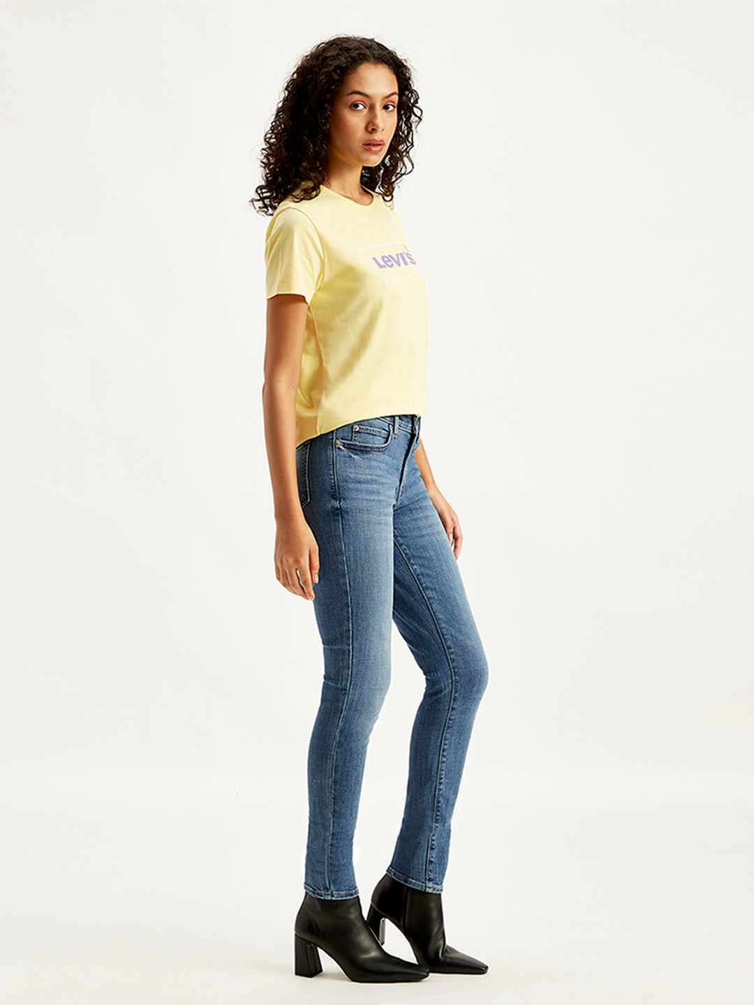 Women's Mid Rise 711 Skinny Blue Jeans