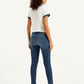 Women's 711 Blue Skinny Fit Mid Rise Jeans - Back View