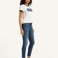 Women's 711 Blue Skinny Fit Mid Rise Jeans - Side View
