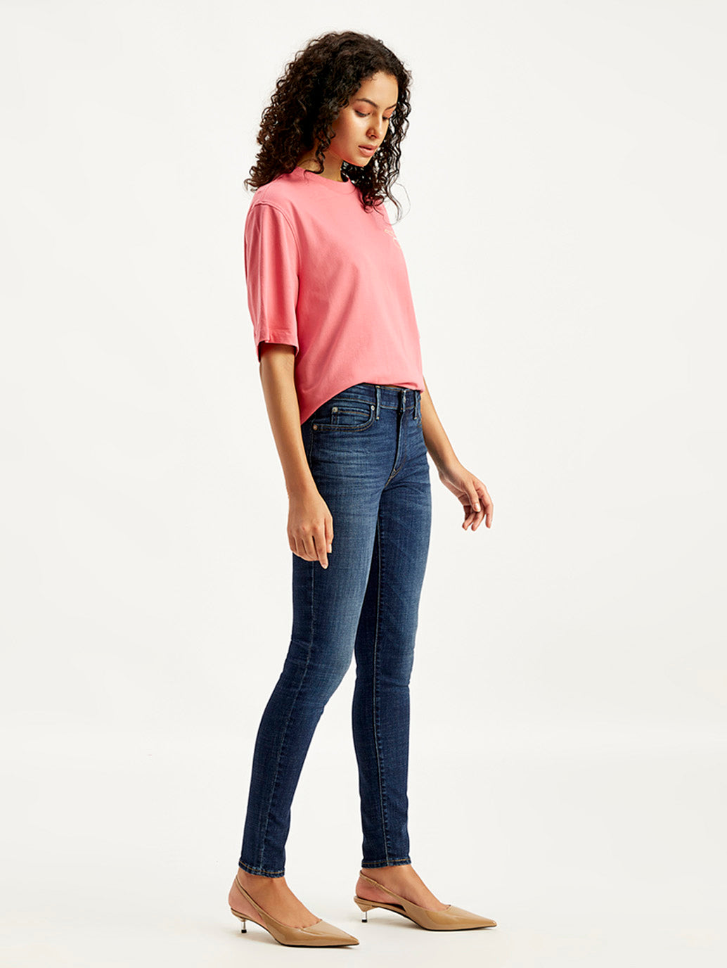 Women's 711 Navy Blue Skinny Fit Mid Rise Jeans