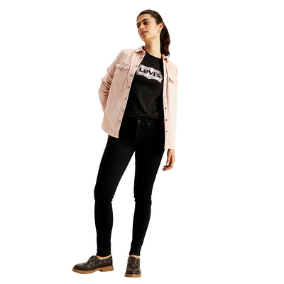 Women's 711 Black Skinny Fit Mid Rise Jeans