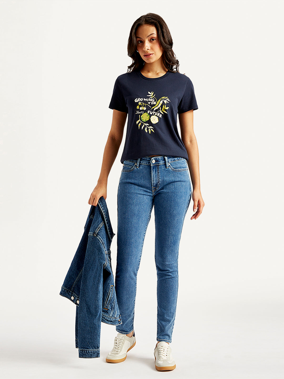 Women's 711 Blue Skinny Fit Mid Rise Jeans