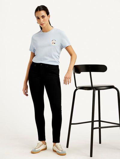 levi's Women's 711 Black Skinny Fit Mid Rise Jeans-picture-34