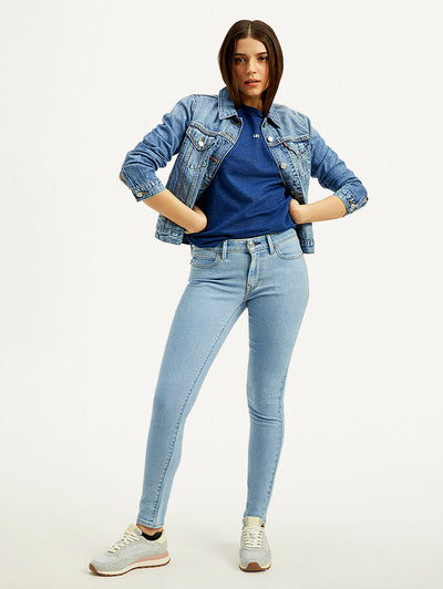 levi's Women's 711 Blue Skinny Fit Mid Rise Jeans-picture-24