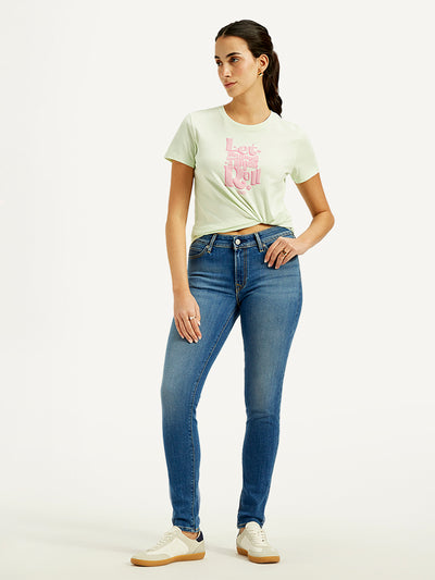 levi's Women's 711 Blue Skinny Fit Mid Rise Jeans-picture-25