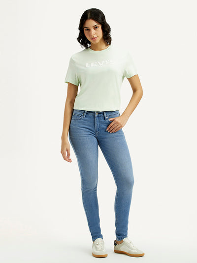 Women's 711 Med Indigo Skinny Fit Mid Rise Jeans