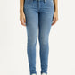 Women's 711 Med Indigo Skinny Fit Mid Rise Jeans - Front View