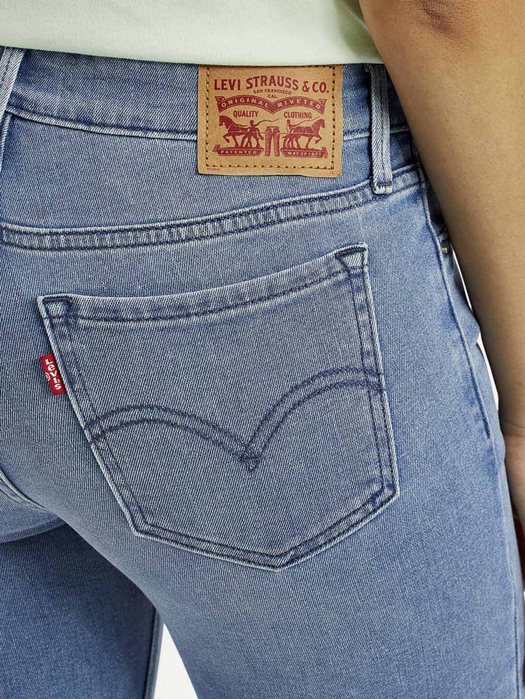 Women's 711 Med Indigo Skinny Fit Mid Rise Jeans - Detail View