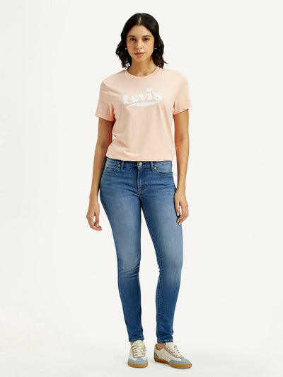 Women's 711 Med Indigo Skinny Fit Mid Rise Jeans