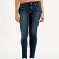 Women's 711 Dark Indigo Skinny Fit Mid Rise Jeans - Front View