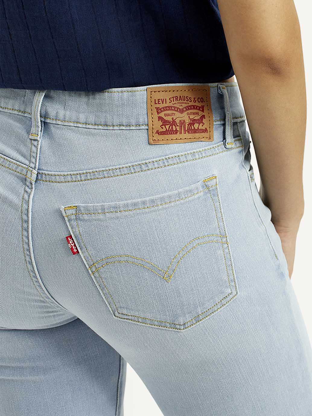 Women's 711 Light Indigo Skinny Fit Mid Rise Jeans - Detail View