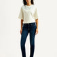 Women's 711 Dark Blue Skinny Fit Mid Rise Jeans - Front View
