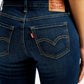 Women's 711 Dark Blue Skinny Fit Mid Rise Jeans - Detail View