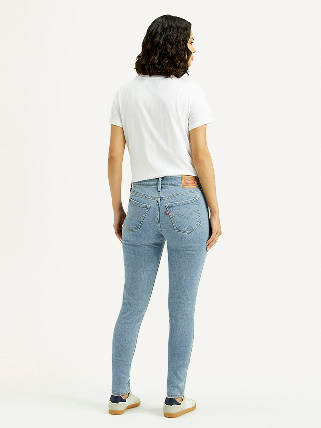 Women's 711 Light Blue Skinny Fit Mid Rise Jeans - Back View