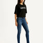 Women's 711 Blue Skinny Fit Mid Rise Jeans - Side View