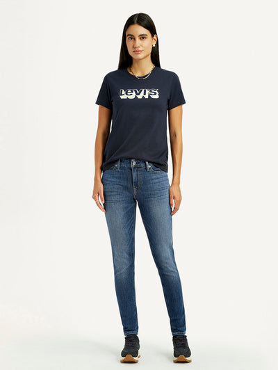 Women's 711 Indigo Skinny Fit Mid Rise Jeans-image-31