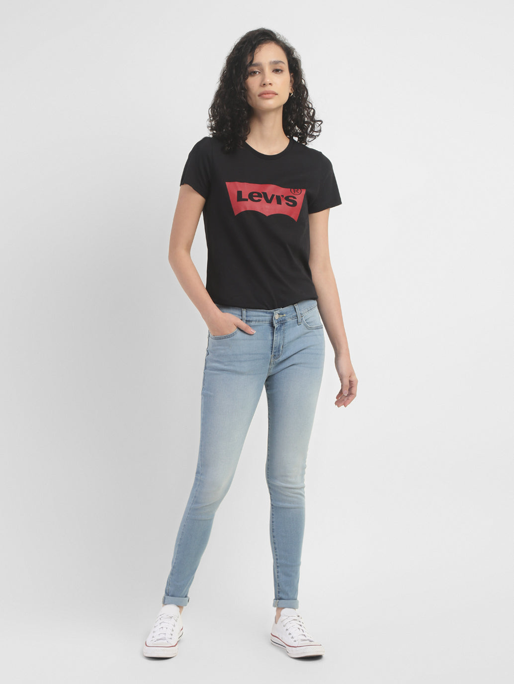 Women's 710 Blue Skinny Fit Mid Rise Jeans