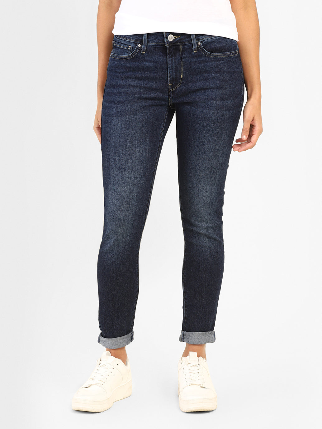 Women's 710 Blue Skinny Fit Mid Rise Jeans