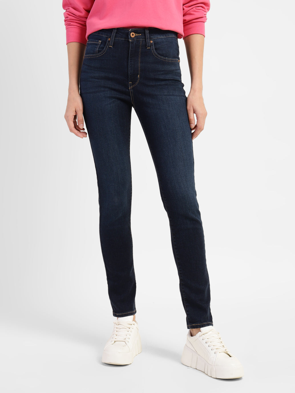 Women's 710 Blue Skinny Fit Mid Rise Jeans