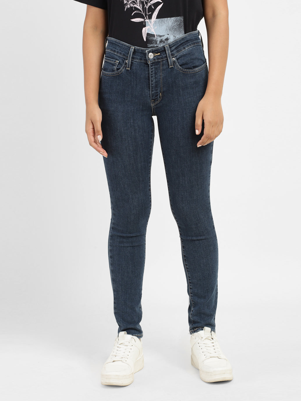 Women's 710 Blue Skinny Fit Mid Rise Jeans