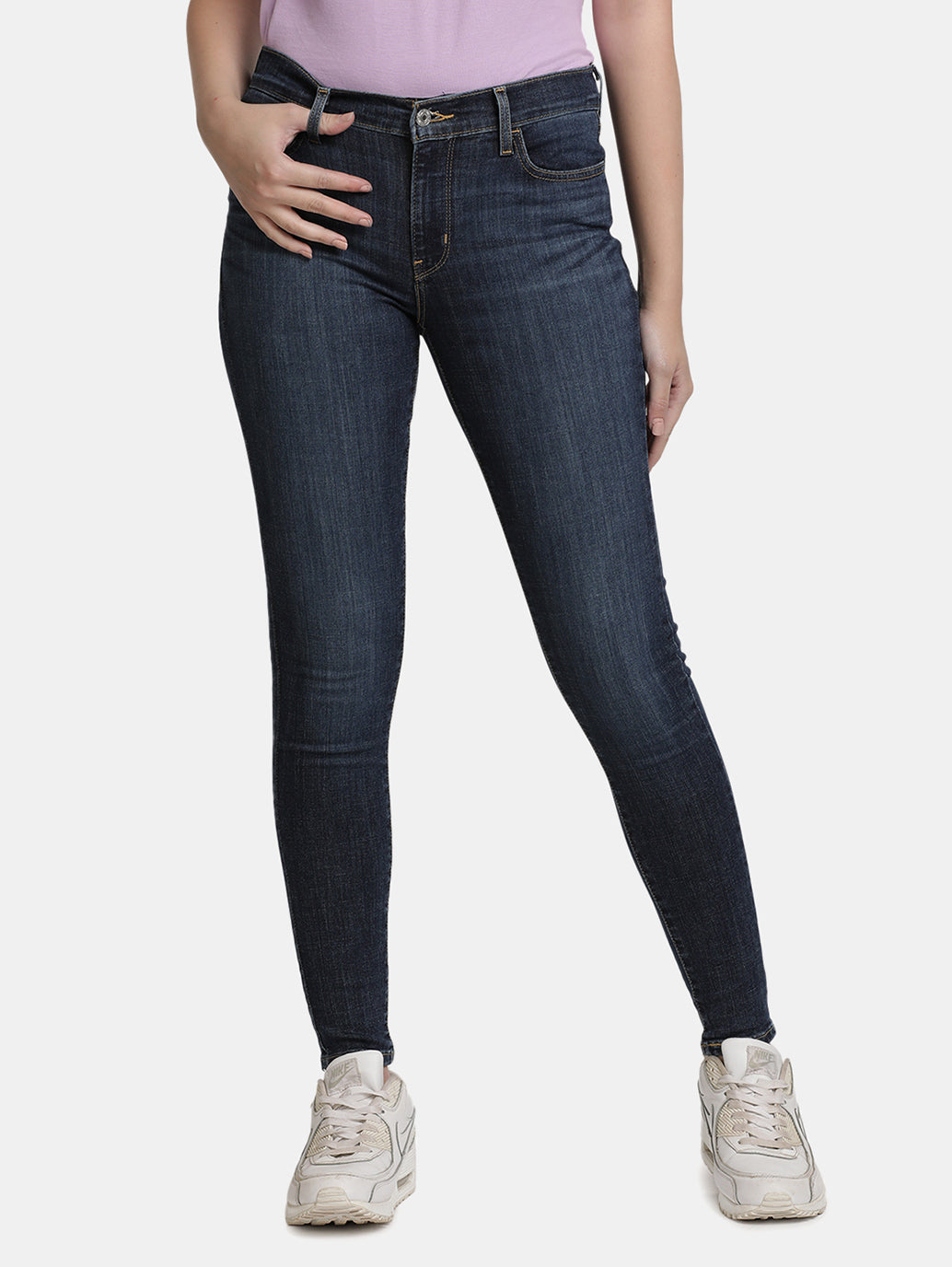Women's 710 Blue Skinny Fit Mid Rise Jeans