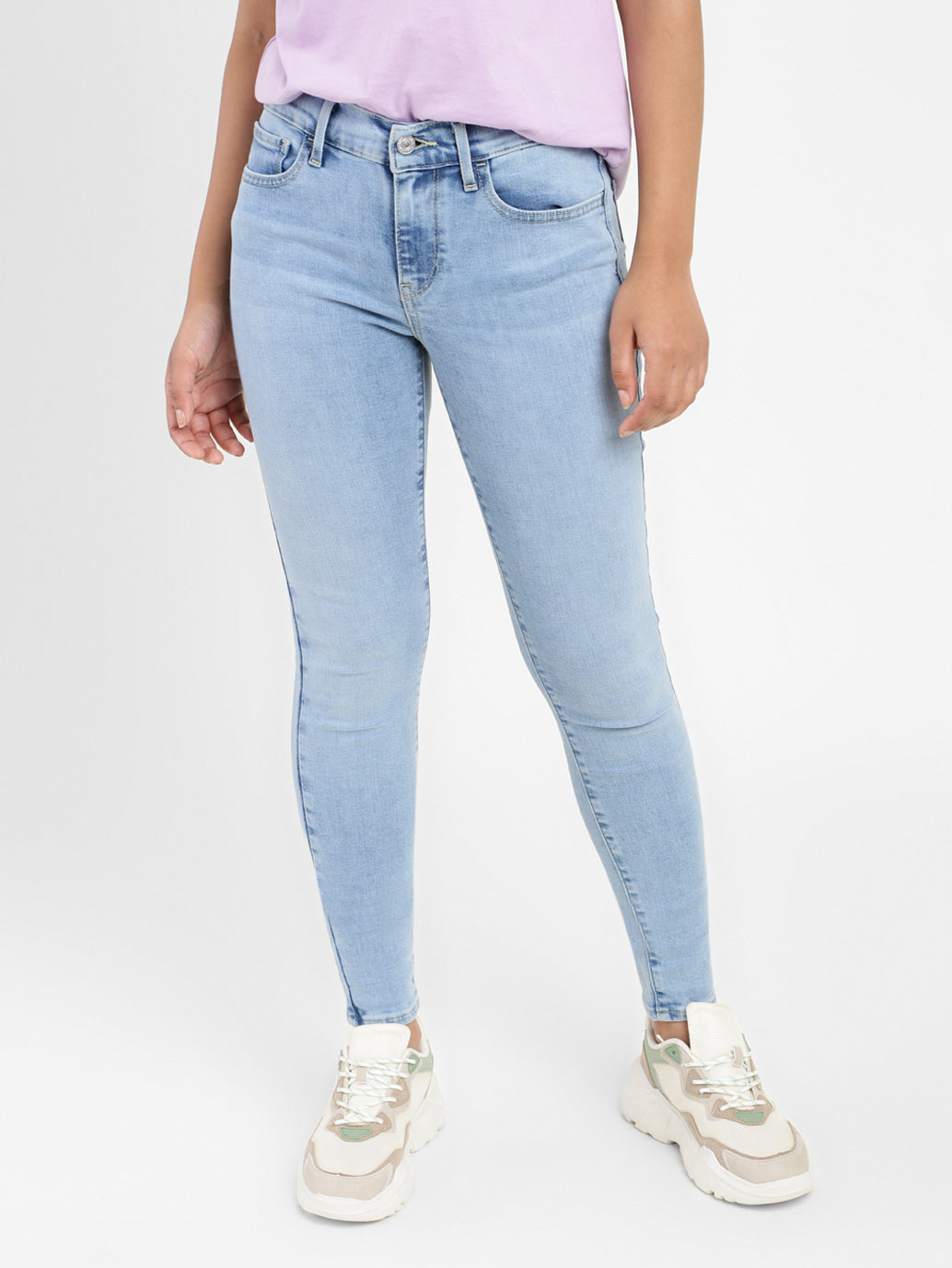 Women's 710 Blue Skinny Fit Mid Rise Jeans