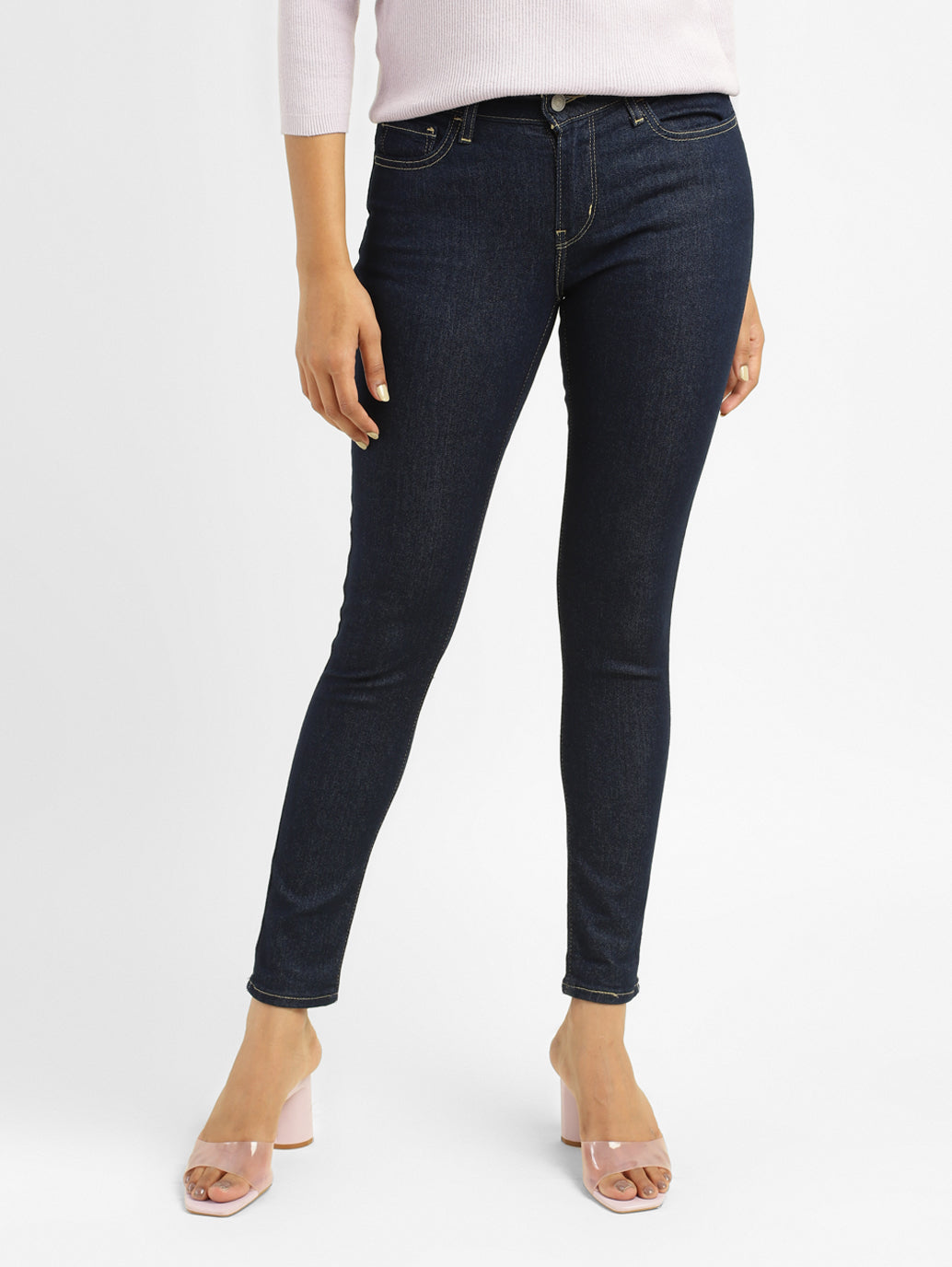 Women's 710 Blue Skinny Fit Mid Rise Jeans