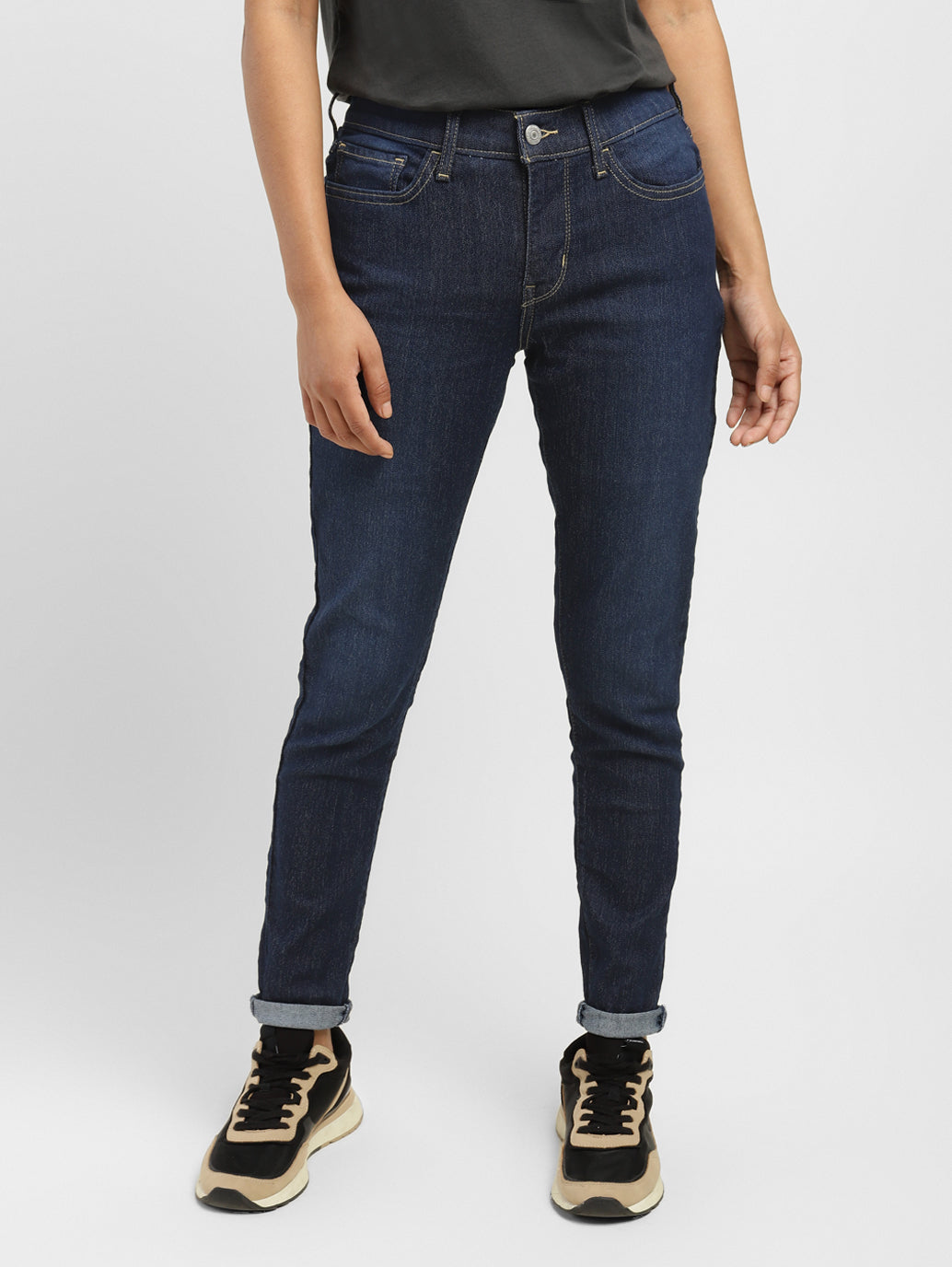 Women's 710 Blue Skinny Fit Mid Rise Jeans