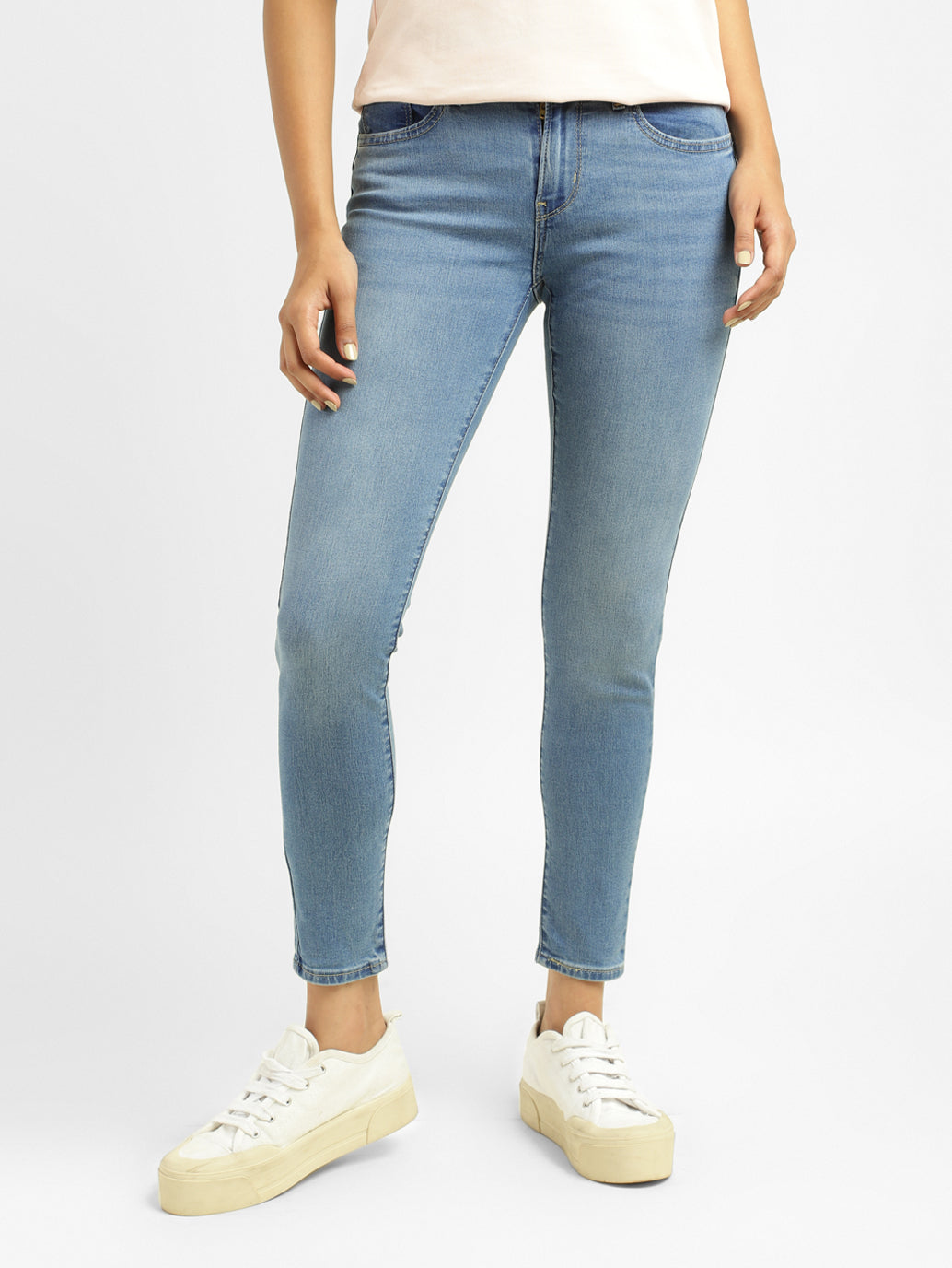 Women's 710 Blue Skinny Fit Mid Rise Jeans