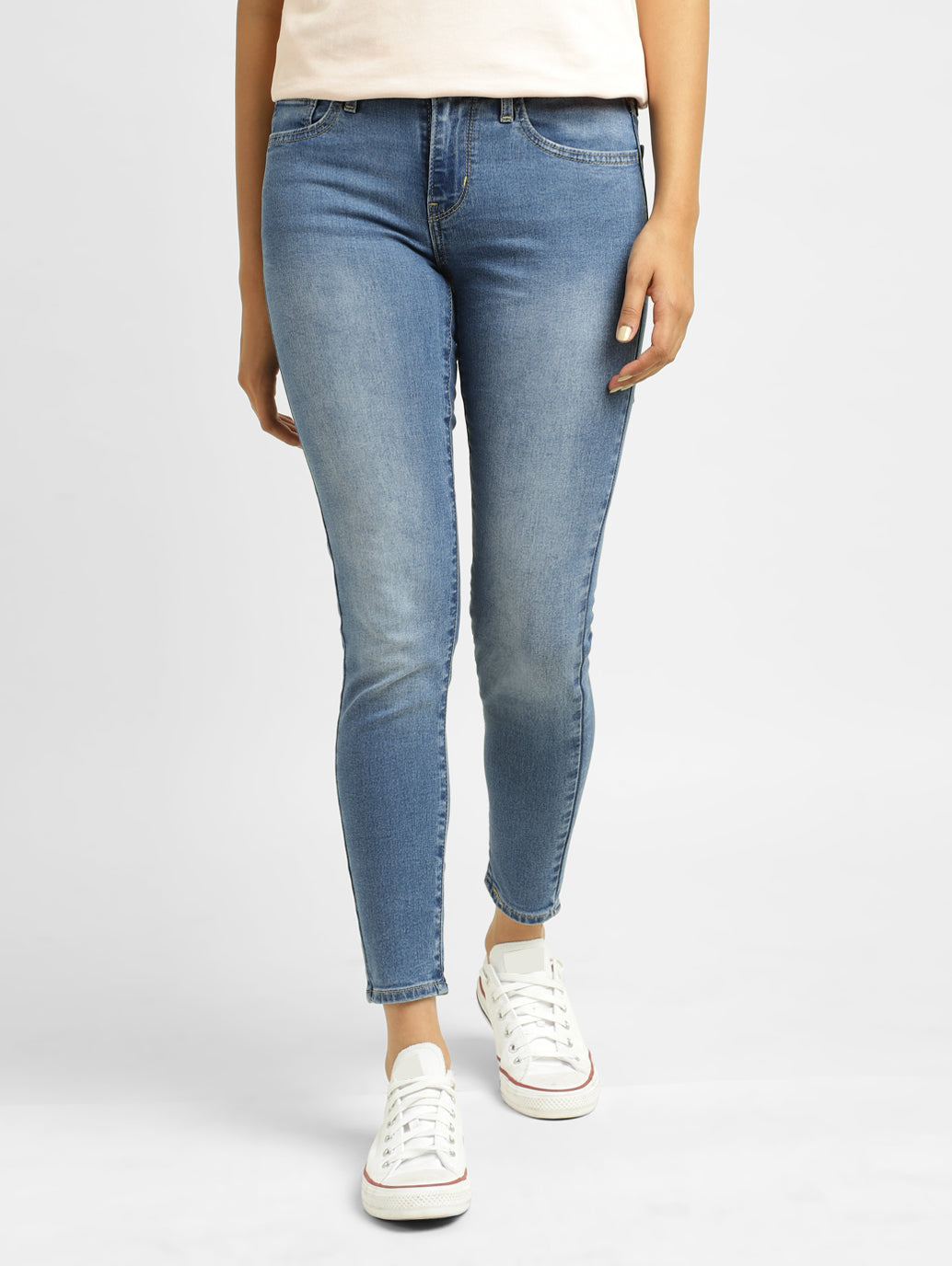 Women's 710 Blue Skinny Fit Mid Rise Jeans