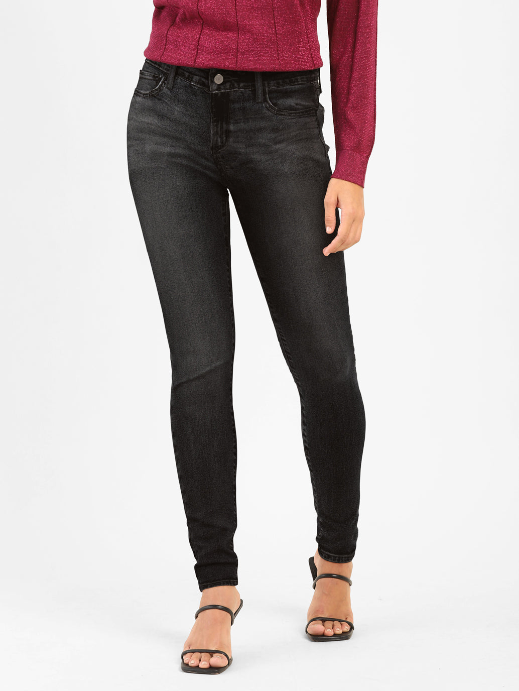Women's 710 Black Skinny Fit Mid Rise Jeans