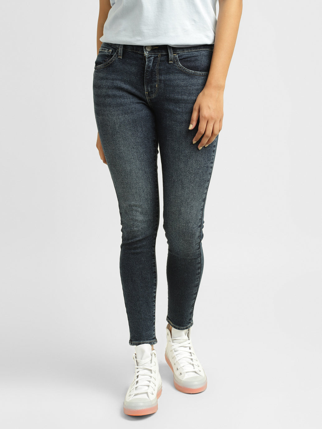 Women's 710 Blue Skinny Fit Mid Rise Jeans