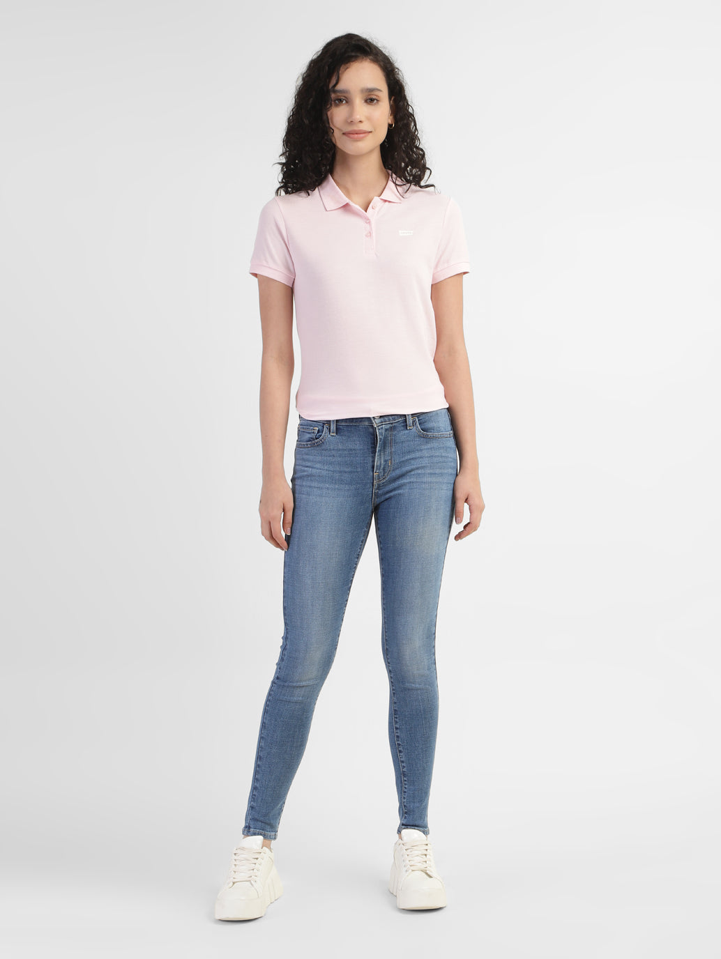 Women's 710 Blue Skinny Fit Mid Rise Jeans