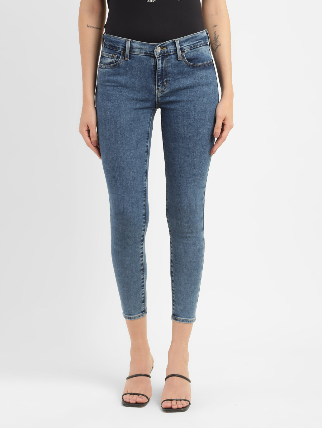 Women's 710 Blue Skinny Fit Mid Rise Jeans
