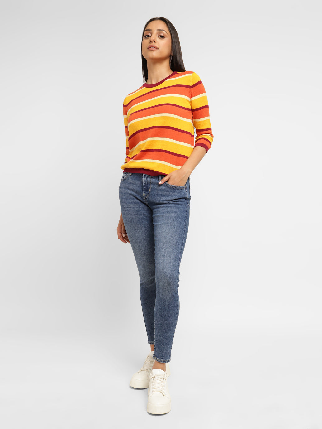Women's 710 Blue Skinny Fit Mid Rise Jeans