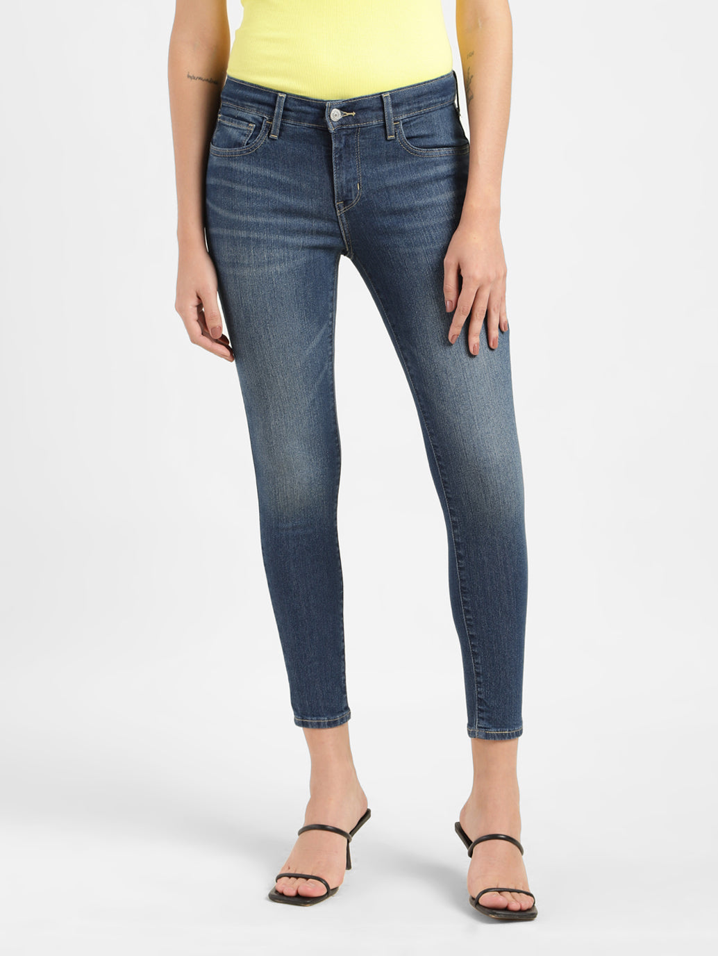 Women's 710 Blue Skinny Fit Mid Rise Jeans