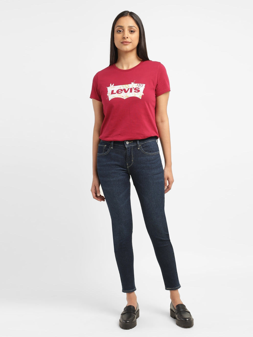 Women's 710 Blue Skinny Fit Mid Rise Jeans