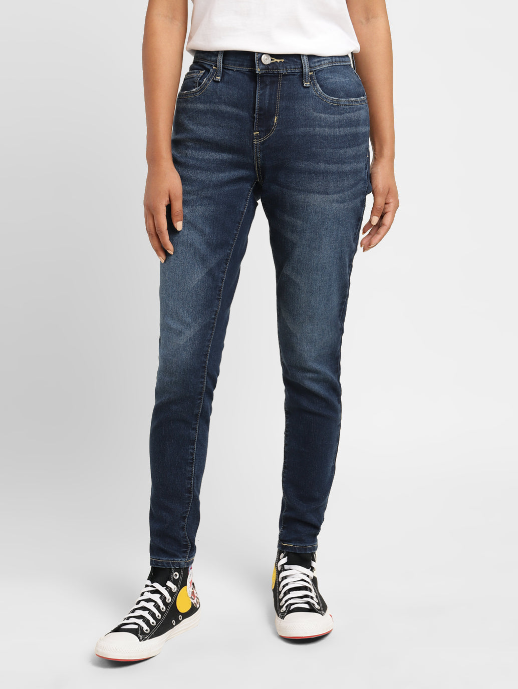 Women's 710 Blue Skinny Fit Mid Rise Jeans