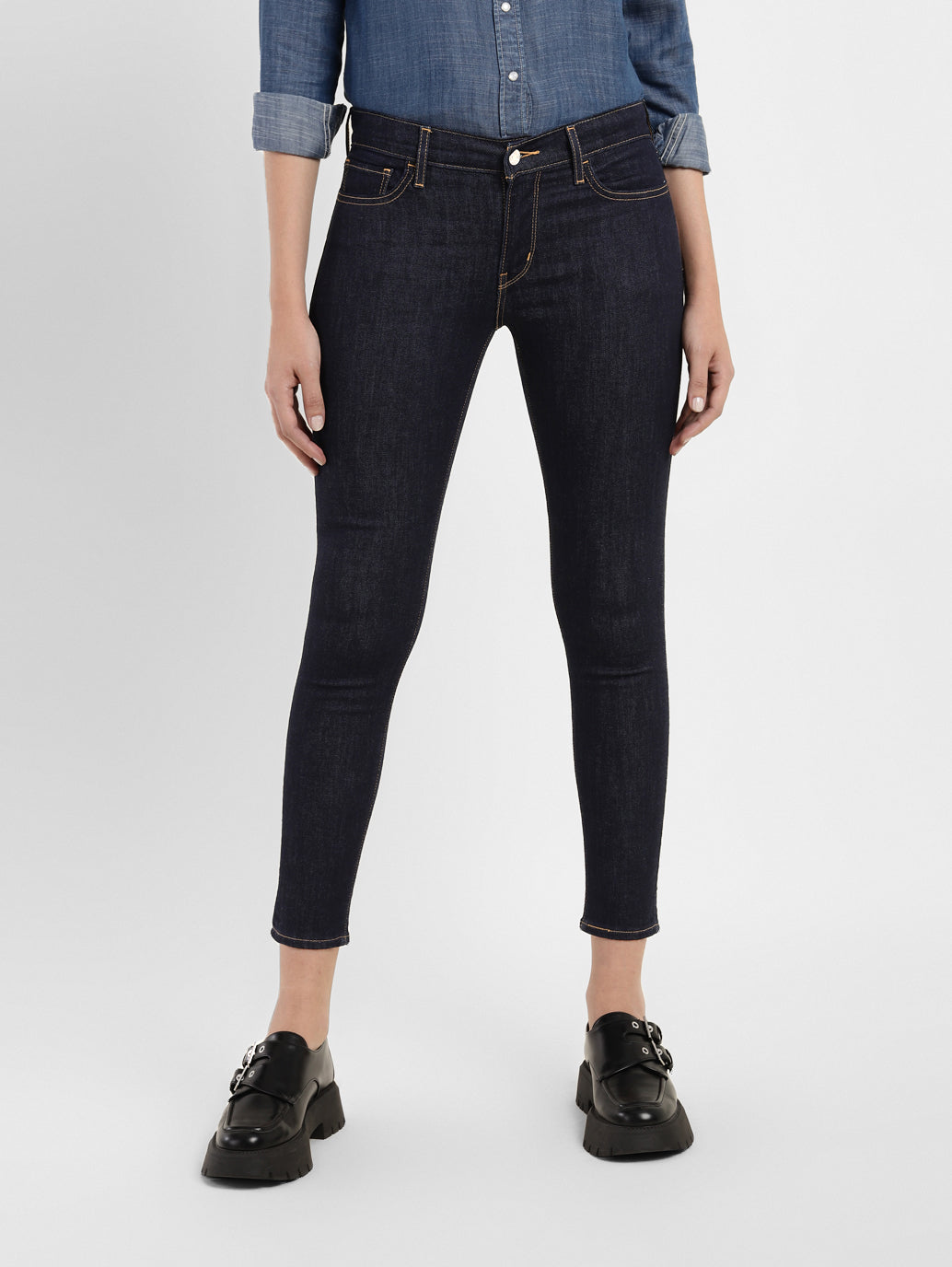 Women's 710 Blue Skinny Fit Mid Rise Jeans