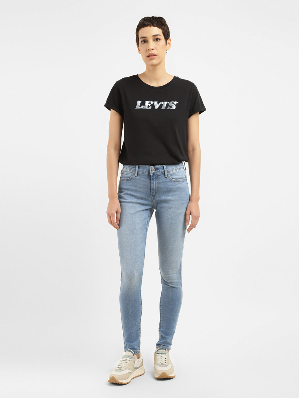 Women's 710 Blue Skinny Fit Mid Rise Jeans