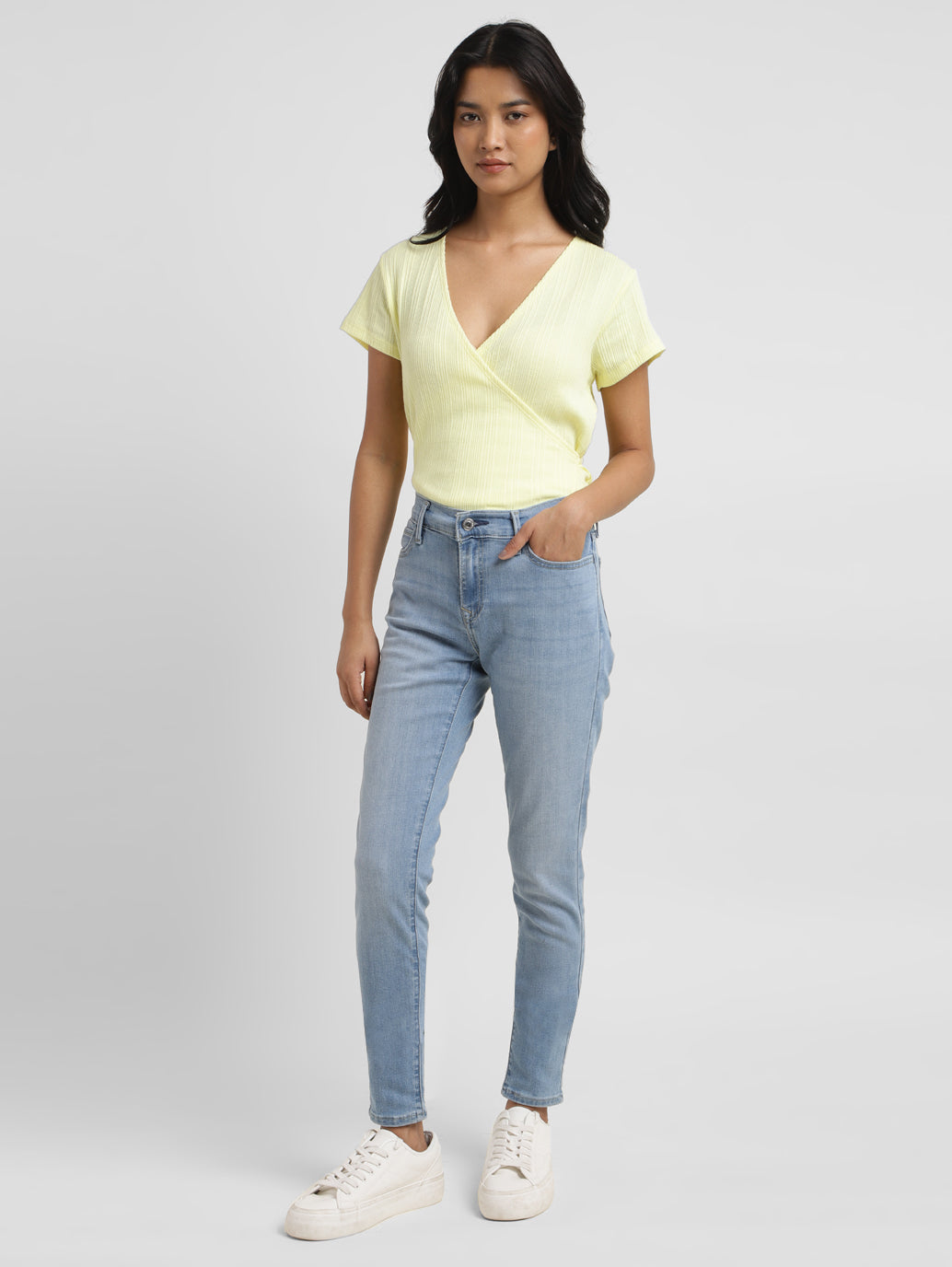 Women's 710 Blue Skinny Fit Mid Rise Jeans