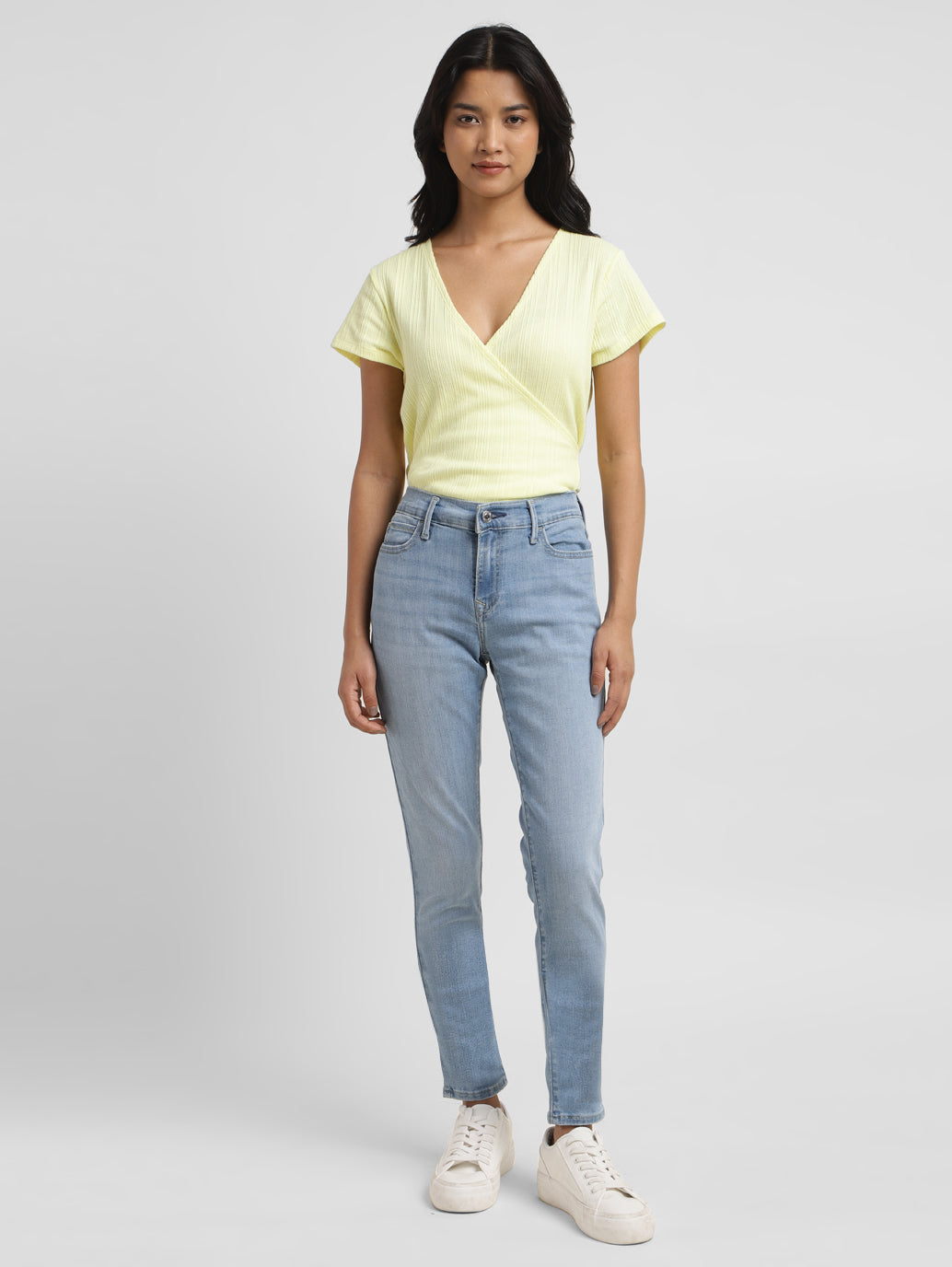 Women's 710 Blue Skinny Fit Mid Rise Jeans