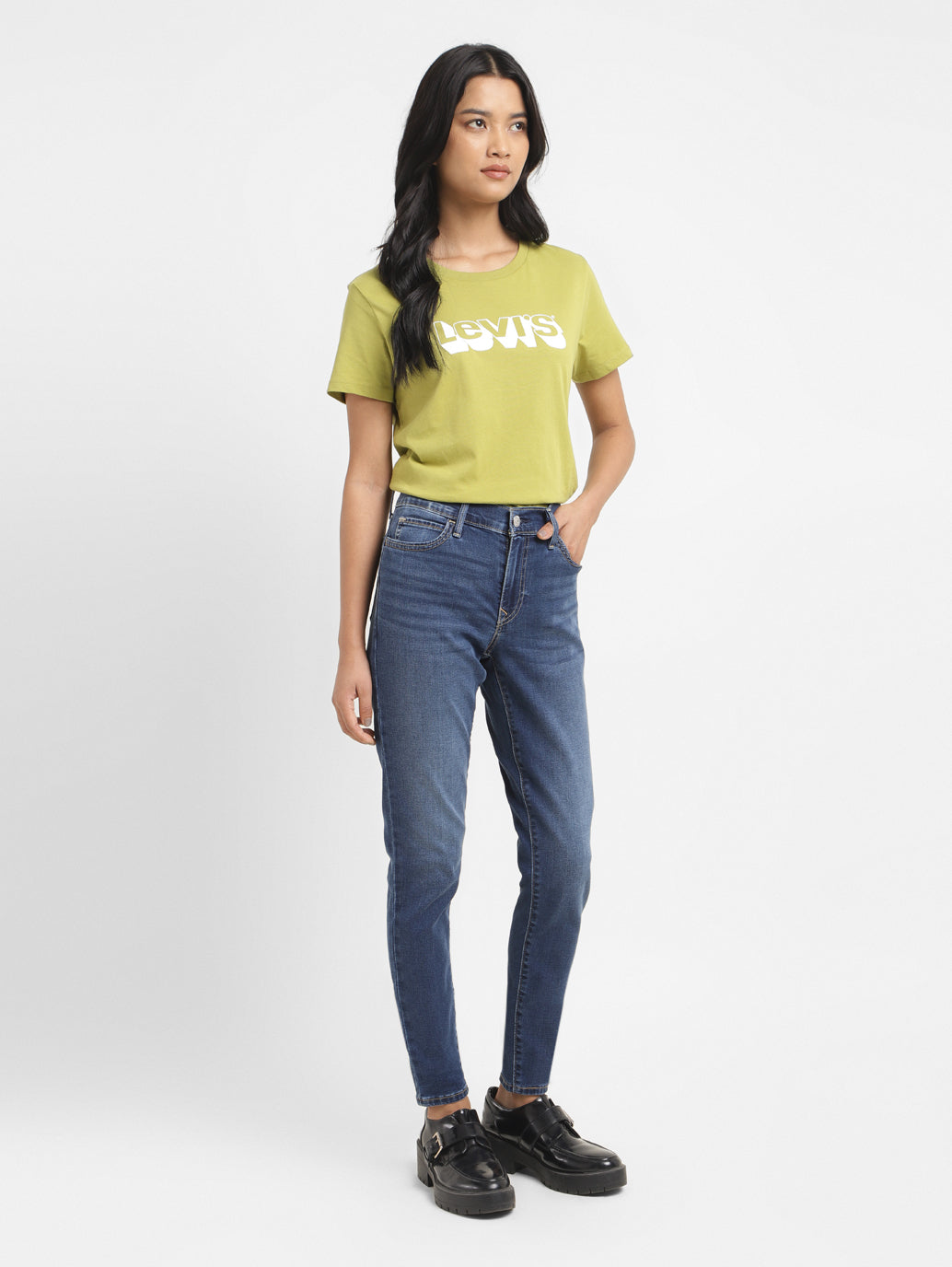 Women's 710 Indigo Skinny Fit Mid Rise Jeans