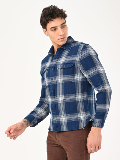 Men's Checkered Slim Fit Overshirt Shirt-image-23