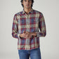 Men's Checkered Relaxed Fit Shirt - Front View