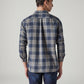 Men's Checkered Relaxed Fit Textured Shirt - Back View