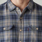 Men's Checkered Relaxed Fit Textured Shirt - Detail View