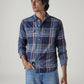 Men's Blue Relaxed Fit Plaid Shirt - Styleshot View