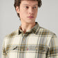 Men's Checkered Relaxed Fit Shirt - Detail View