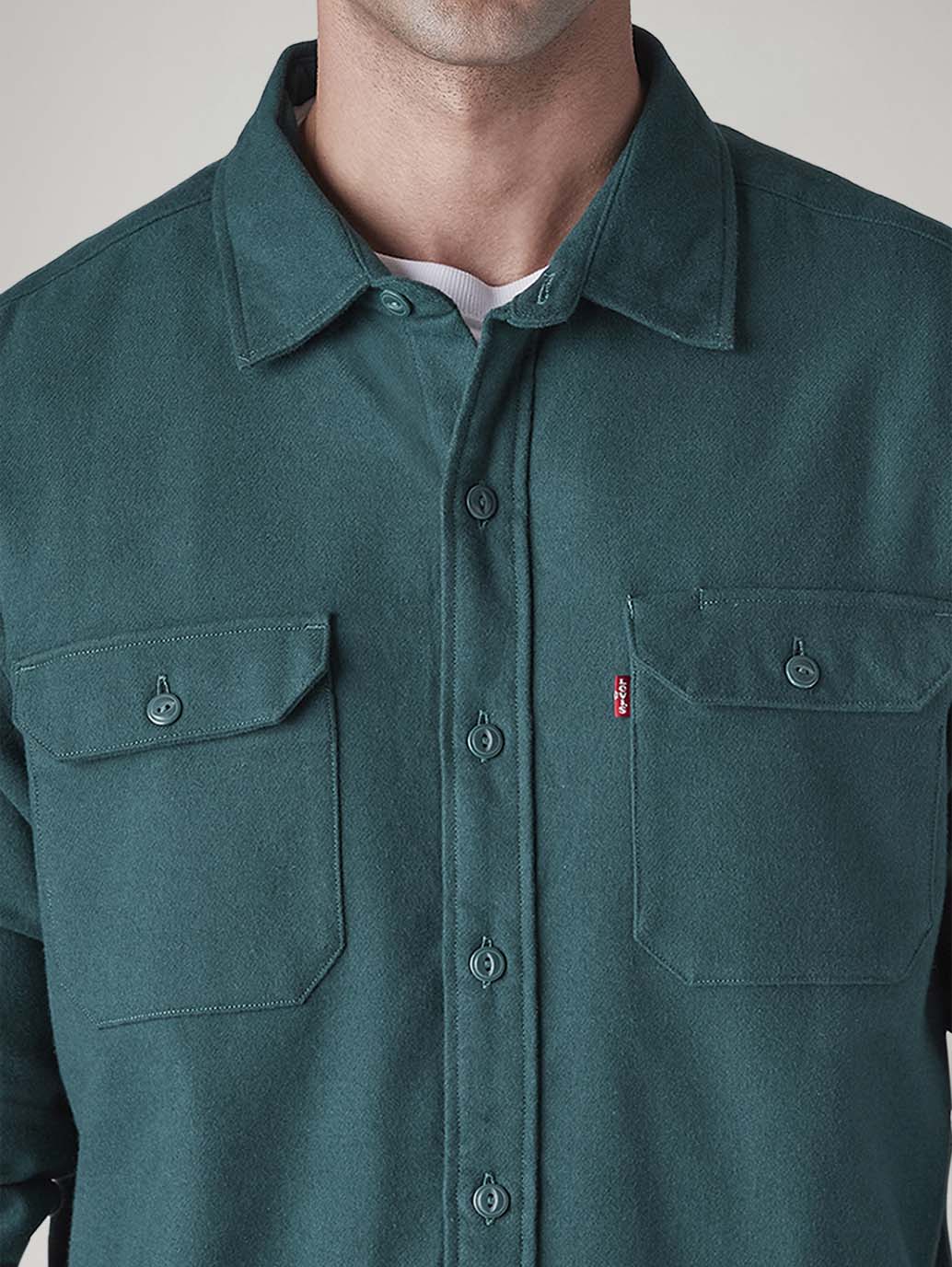 Men's Solid Relaxed Fit Flannel Shirt - 20 View